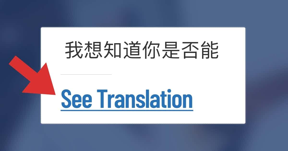 Foreign text with "see translation" link