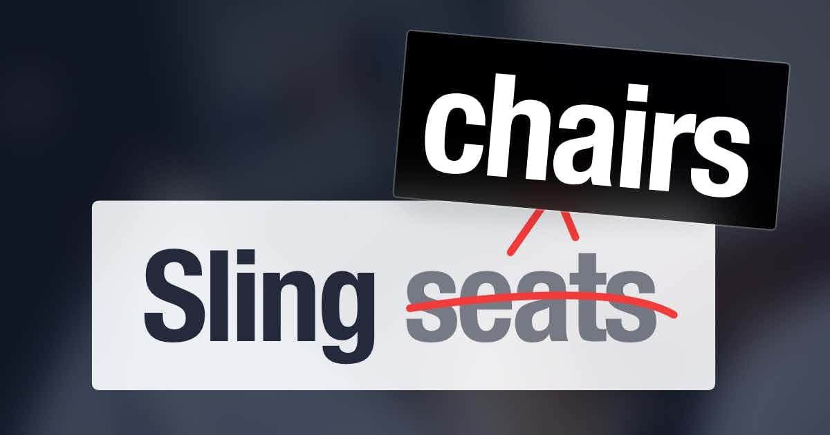 Sling seats replaced with sling chairs
