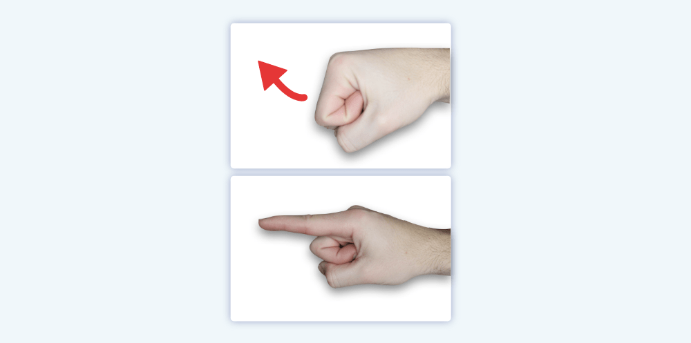 Pointing with index finger is easier finger to point with